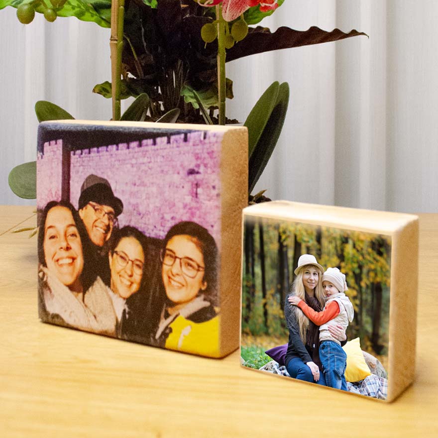 הדפסה על בלוק עץ טבעי במבצע 15X14.5 ועוד זוג 10X10 – תמונה 4