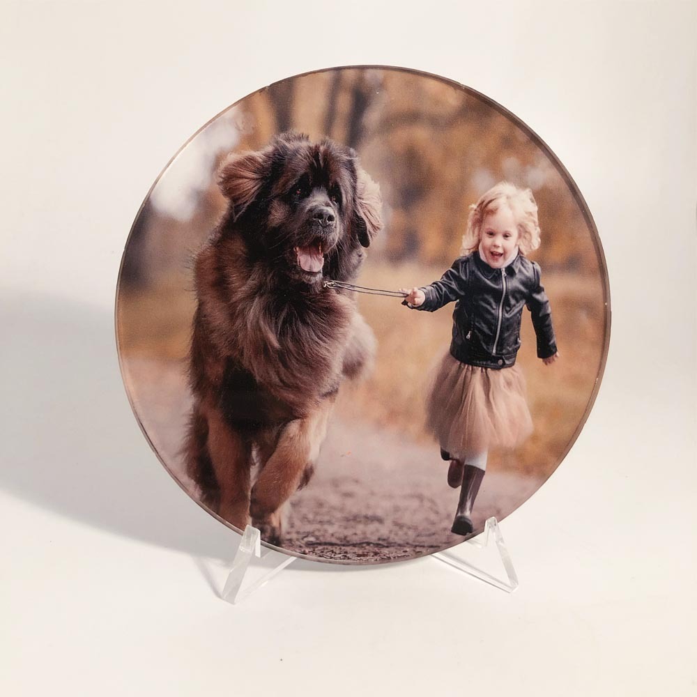 מעמד פרספקס עגול מודפס