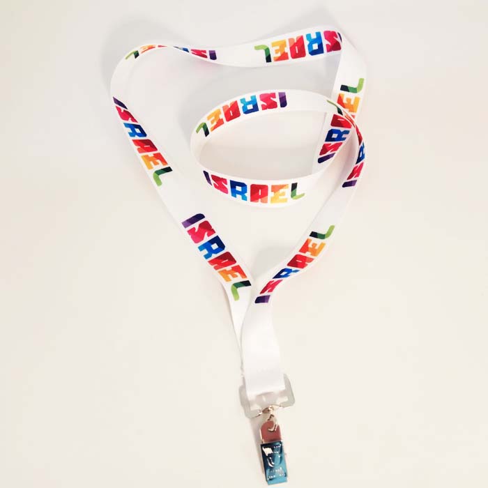 שרוך ממותג לבן + קליפס יחיד