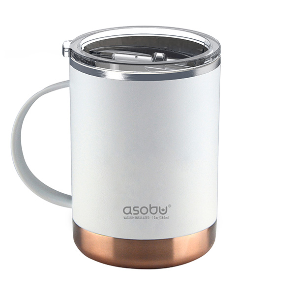 Ultimate ספל תרמי ממותג נירוסטה ציפוי קרמי פנימי- 360 מ"ל מכסה טרייטן עם ידית מבית ASOBU – תמונה 10